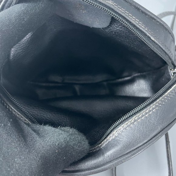 Authentic Vintage Mark Cross Oval Ash-Gray Leather Mini Crossbody Bag/Purse - Picture 13 of 15